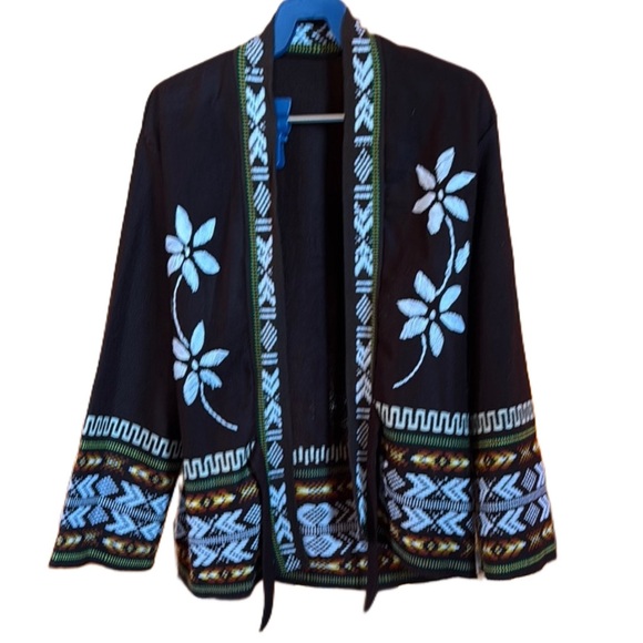 Embroidered Floral Brown Cardigan - Small - Picture 1 of 5
